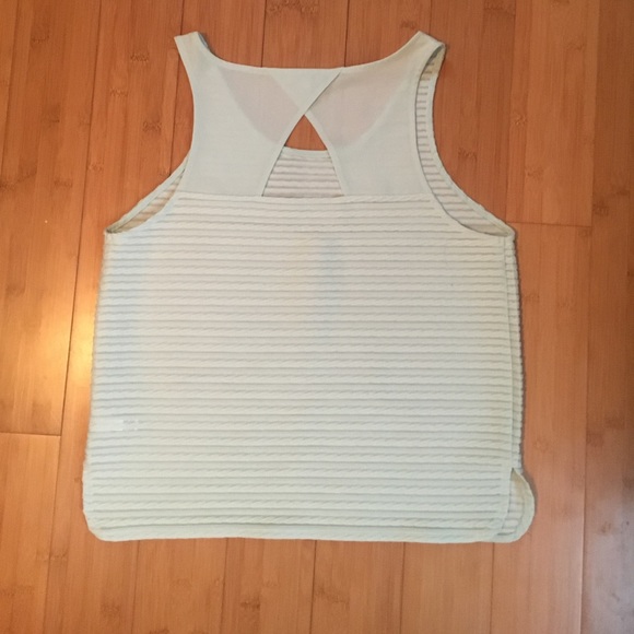 Express | NWOT Wide Sheer Sleeveless Blouse. Light horizontal stripes - Picture 5 of 16